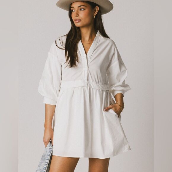 English Factory Dresses & Skirts - NWT English Factory puff sleeve collared mini dress oversized size medium